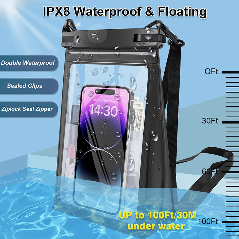 Crossbody Waterproof Phone Bag Pouch For iPhone Large Capacity Swimming Water Proof Case