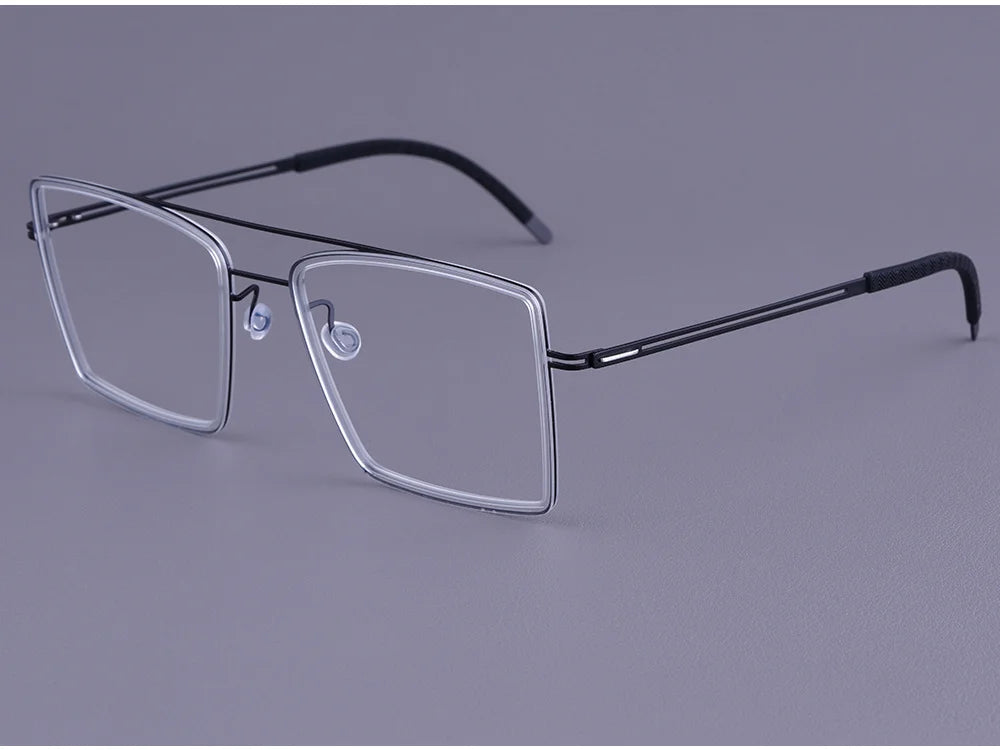 Oversized Double Bridge Titanium Acetate Eyeglasses Frame