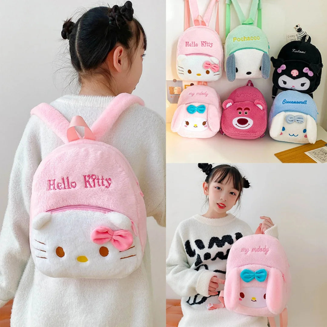 Kawaii Character Plush Backpack Large Capacity Shoulder Bag