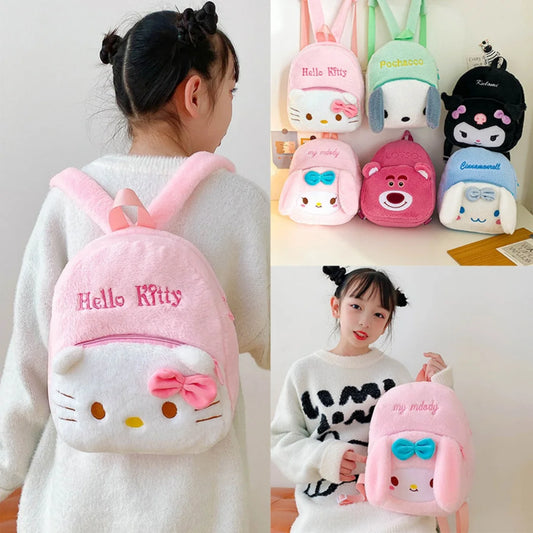 Kawaii Character Plush Backpack Large Capacity Shoulder Bag