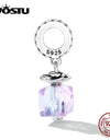 100% 925 Sterling Silver Acrylic Perfume Rose Pendant