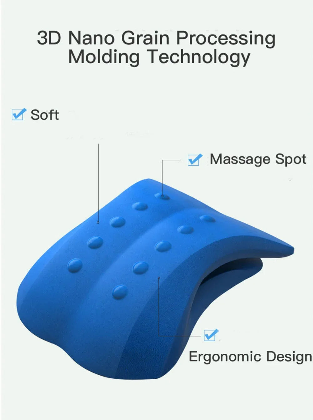 PurenLatex Lumbar Retractor Pillow PU Neck Tration Pillow Gravity Stretch Cervical Vertebra Massage Spots Orthopedic Pillow