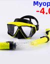 Optical Myopia Snorkel Set Diving Mask Nearsighted Swimming Goggles Short Sighted Panoramic Wide View Adults Youth -1.0To-6.0