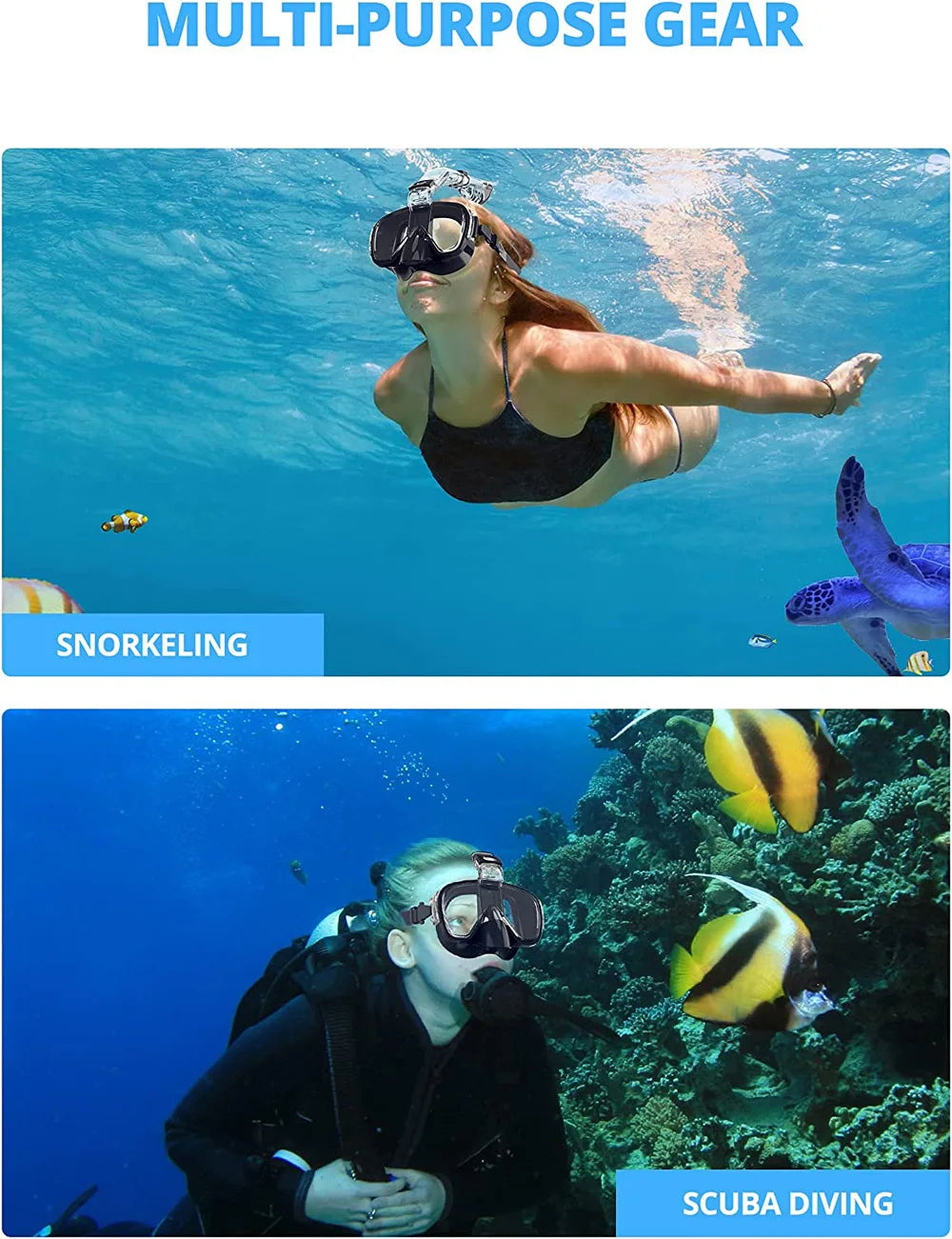 Underwater Snorkeling Half face Face  Swimming Mask Set Scuba Diving Respirator Masks Anti Fog Safe Breathing for Adult