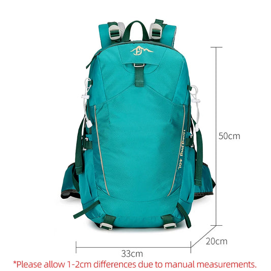 40L Climbing Backpack Waterproof Hiking Bag Multi-Functional Camping Rucksack Outdoor Sports Bags Large Capacity Travel Daypack