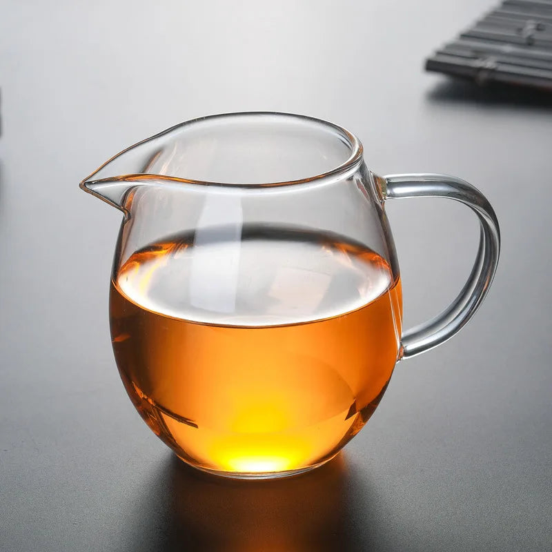 Heat Resisting Clear Glass Tea Pitcher Glass Tea Pot Fair Cup Cha Hai Chinese Kung Fu Tea Set Milk Glass Pitcher Coffee Pot