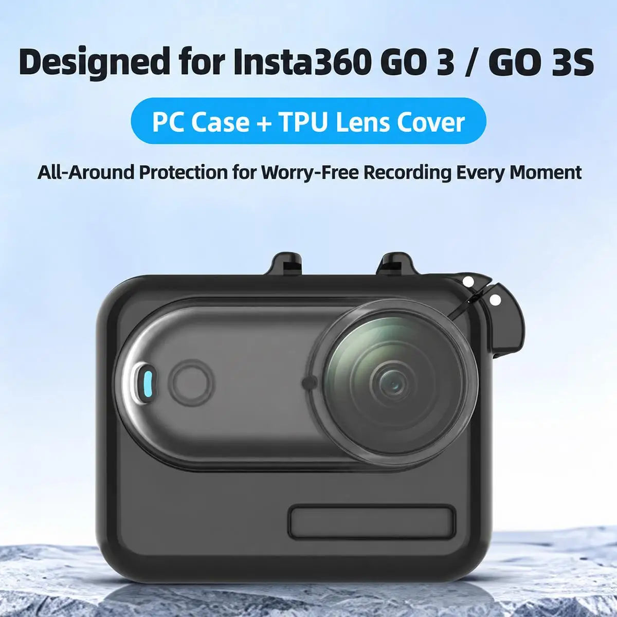 Protective Charging Case Cover with Lens Cap for Insta360 GO 3 and GO 3S