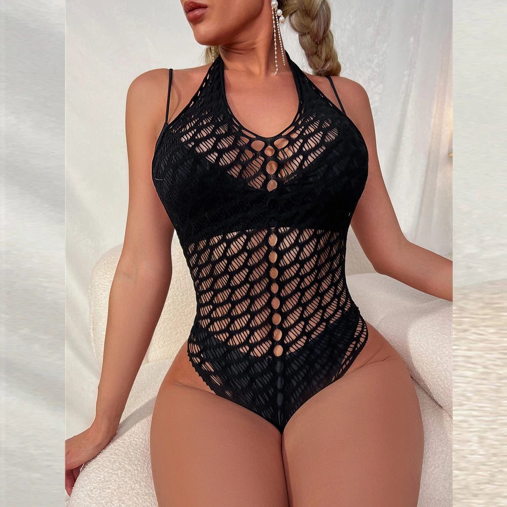 Jumpsuit High Elasticity Fishing Nets Tight Lingerie Costume