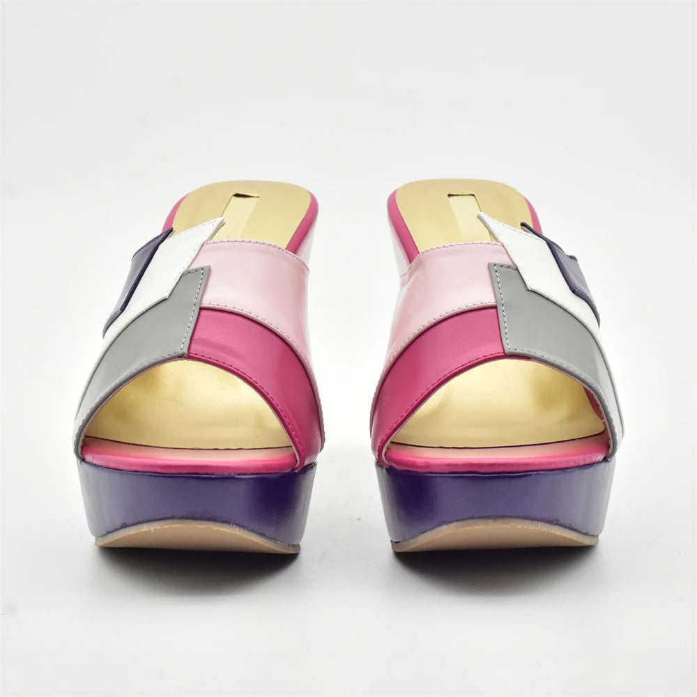Italian Women Wedding Shoes Closed Toe Heels Colorful Heels for Women Ladies Dress Shoes Nigerian Women Party Pumps