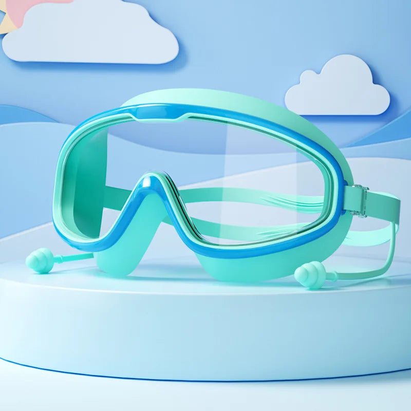 Swimming Goggles Big Frame HD View Anti-fog Waterproof 's Swim Goggles Boys and Girls Multi-color to Choose