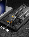 for Samsung Galaxy S24 S23 Ultra Case Bulit-in Screen Protector & Slide Camera Cover Phone Case with Kickstand Belt-Clip