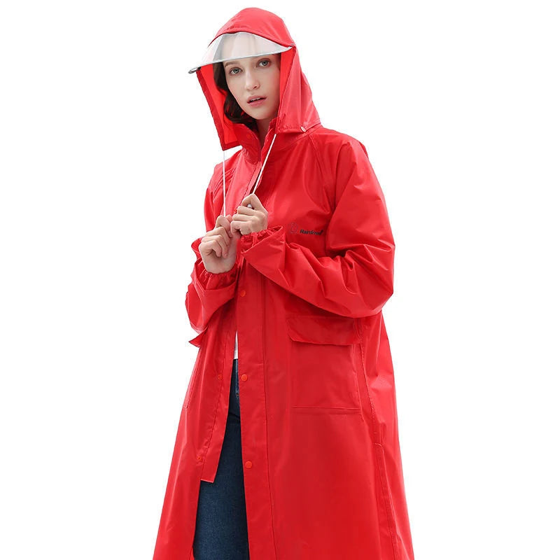 Heavy Duty Waterproof Hooded Rain Poncho for Adults