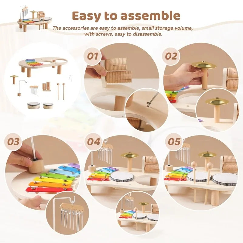 Baby Wooden Montessori Toys Playing House Afternoon Tea Set Model Puzzle Toys For Baby Birthday Toy Numbers Blocks Learning Toy