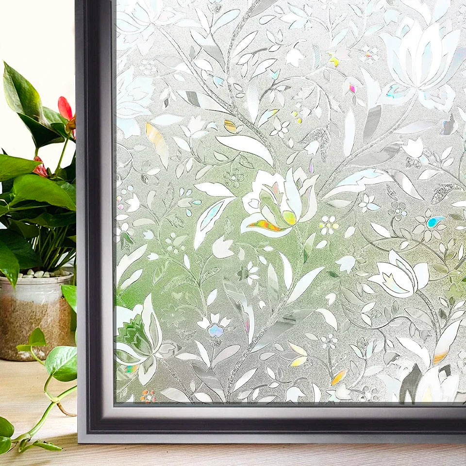 Wide 75/90 Cm Heat Control Rainbow Window Vinyl Security Window Tint Sun Protection Film Non Adhesive Stickers Stained Glass