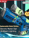 Summer Fully Automatic Electric Water Gun with Light Rechargeable Continuous Firing Party Game Kids Space Splashing Toy