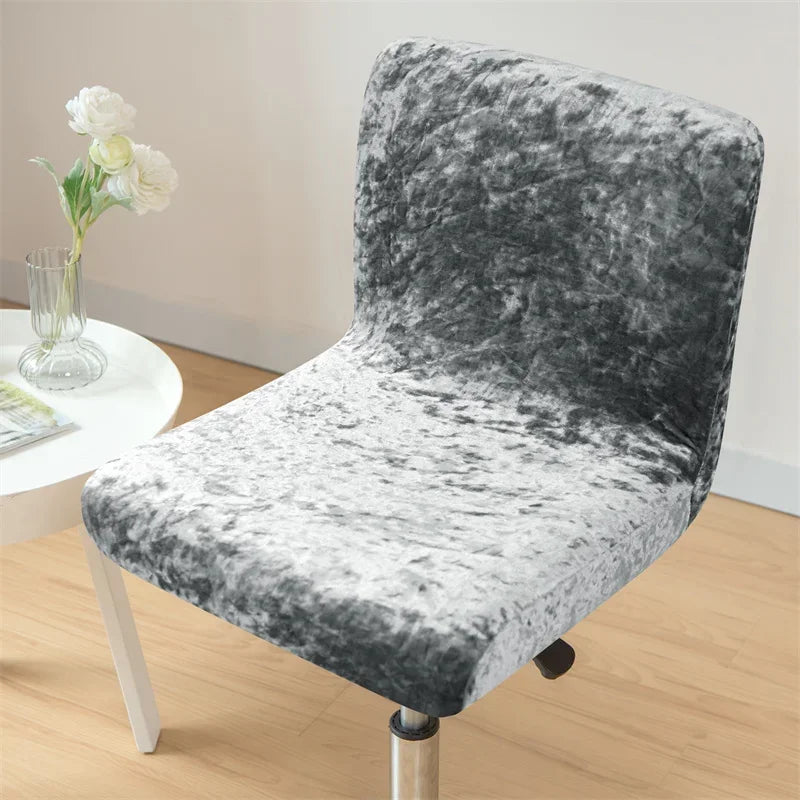 1PC Shiny Velvet Short Bar Chair Covers Stretch Back Bar Stool Covers Small Size Dining Barstool Slipcovers Party Banquet Decor
