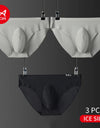 3-Pack Men’s Ice Silk Breathable Transparent Briefs – Thin & Lightweight
