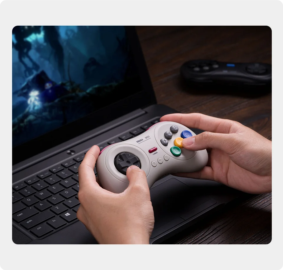 Bluetooth Retro Gaming Controller with Six Button Layout for Nintendo Switch PC and Android