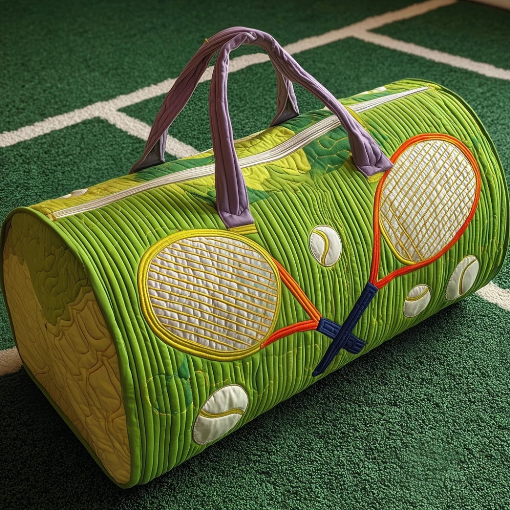 Tennis Racket 3D Printed Quilted Duffel Bag Large Capacity Sports Travel Gym Bag Fashion Weekender Overnight Bag for Men Women
