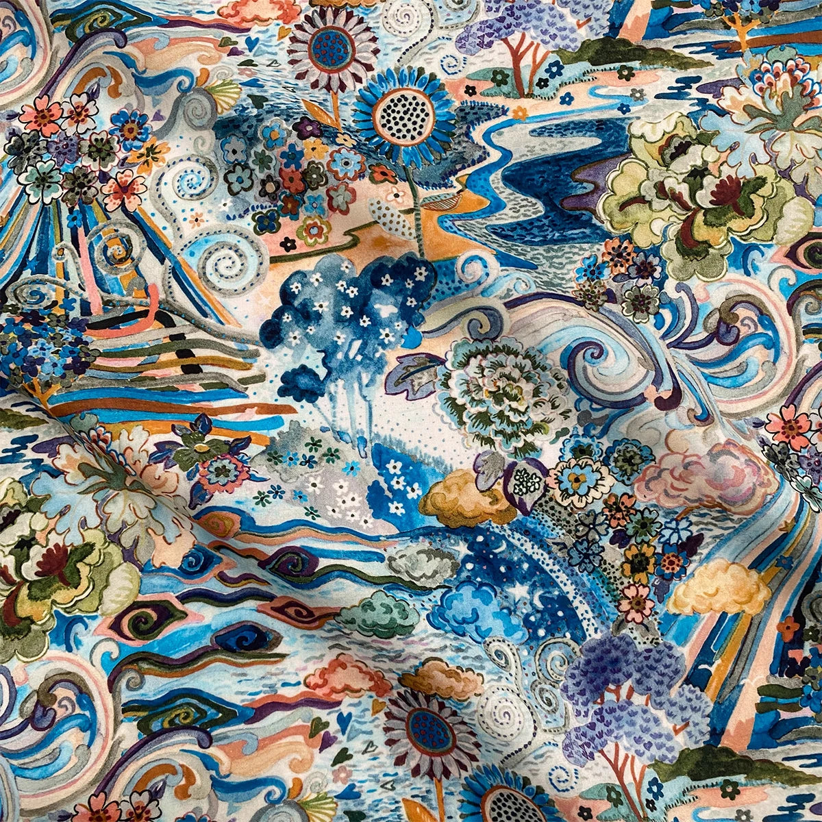 1/2/3/5/10M Elysian meadow 80s 100% Cotton Poplin Like Liberty cotton tana lawn fabric Making Dress Clothing Handmade Dly cloth