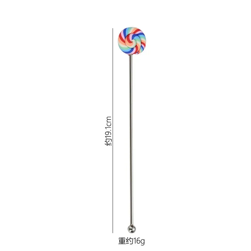 Creative Stainless Steel Cartoon Mixing Rod Long Handle Cocktail Stir Stick Coffee Juice Mixer Reusable Swizzle Stick Bar Tools