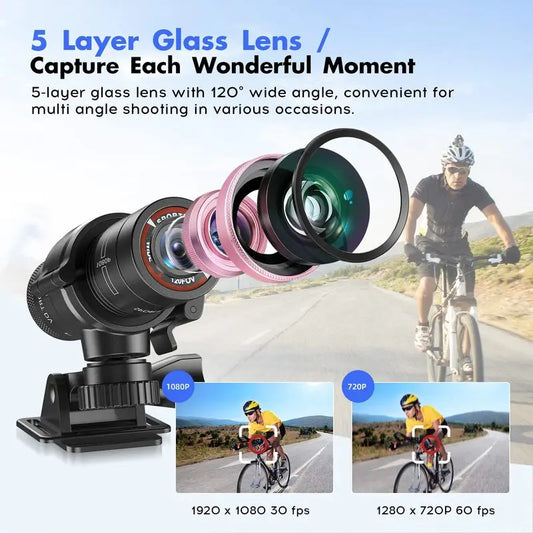 HD 1080P Action Sports Helmet Camera for Motorcycle Bicycle and Outdoor Recording