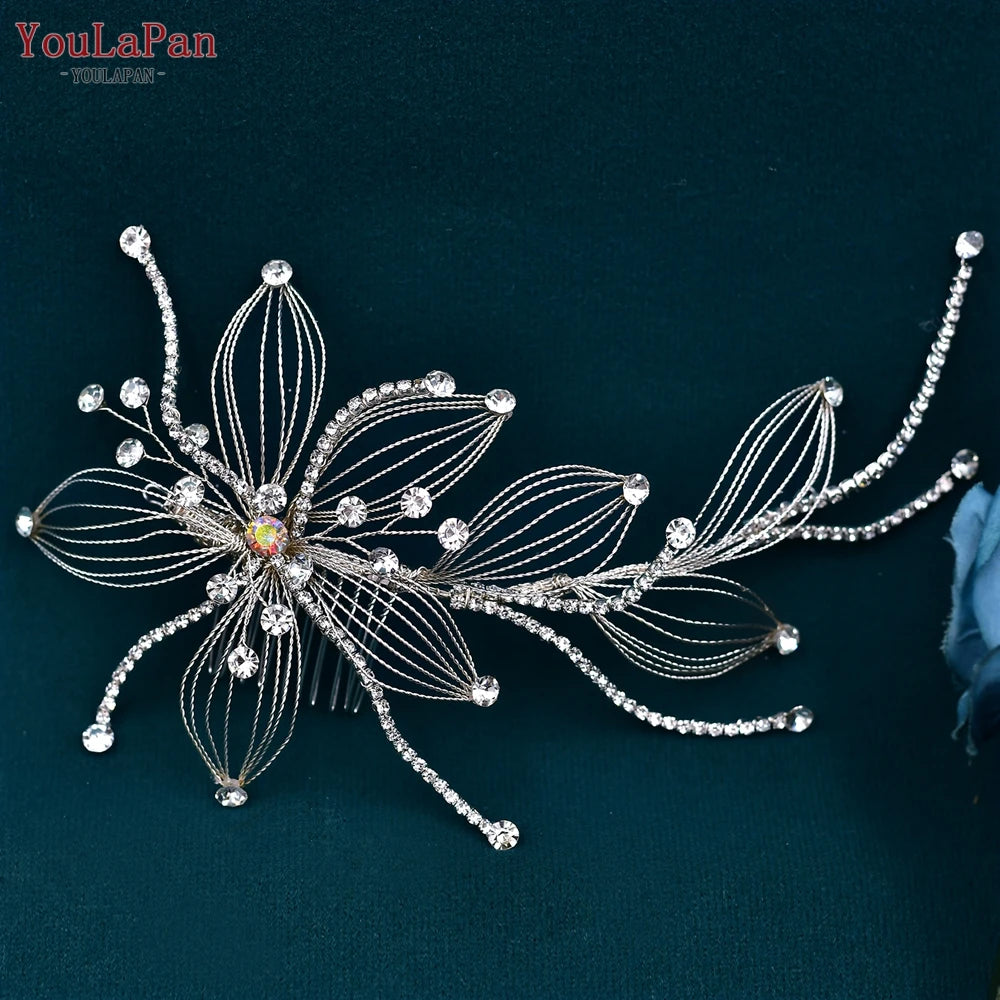 Rhinestone Hair Comb for Woman Bridal Hairpin Wedding Hair Ornament Accessories Party Bride Bridesmaid Hair Clip