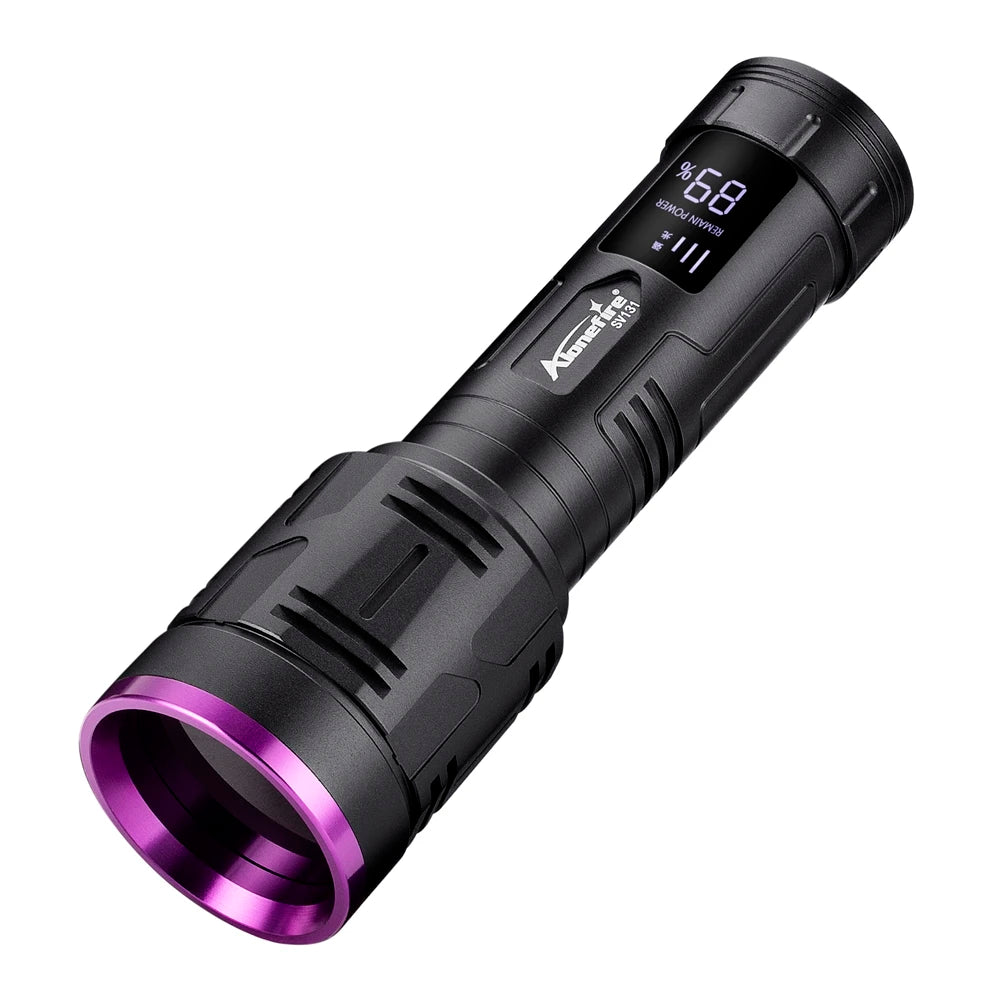 20W 365nm UV Rechargeable Blacklight Flashlight With LCD Display