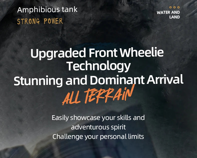 Rc Cars Tank Waterproof Amphibious Water Land All Terrain Tracked Tank Remote Control Crawler Vehicle Outdoor Cars Toy for Boys