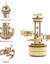 3D Wooden Puzzles DIY Musical Box Model Kit to Build Self-Assembly Building Kit Airplane-Control Tower