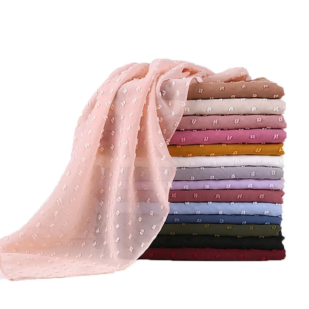 70*175cm Muslim Chiffon Hijab Shawls Scarf Women Solid Color Head Wraps Women Hijabs Scarves Ladies Foulard Femme Muslim Veil