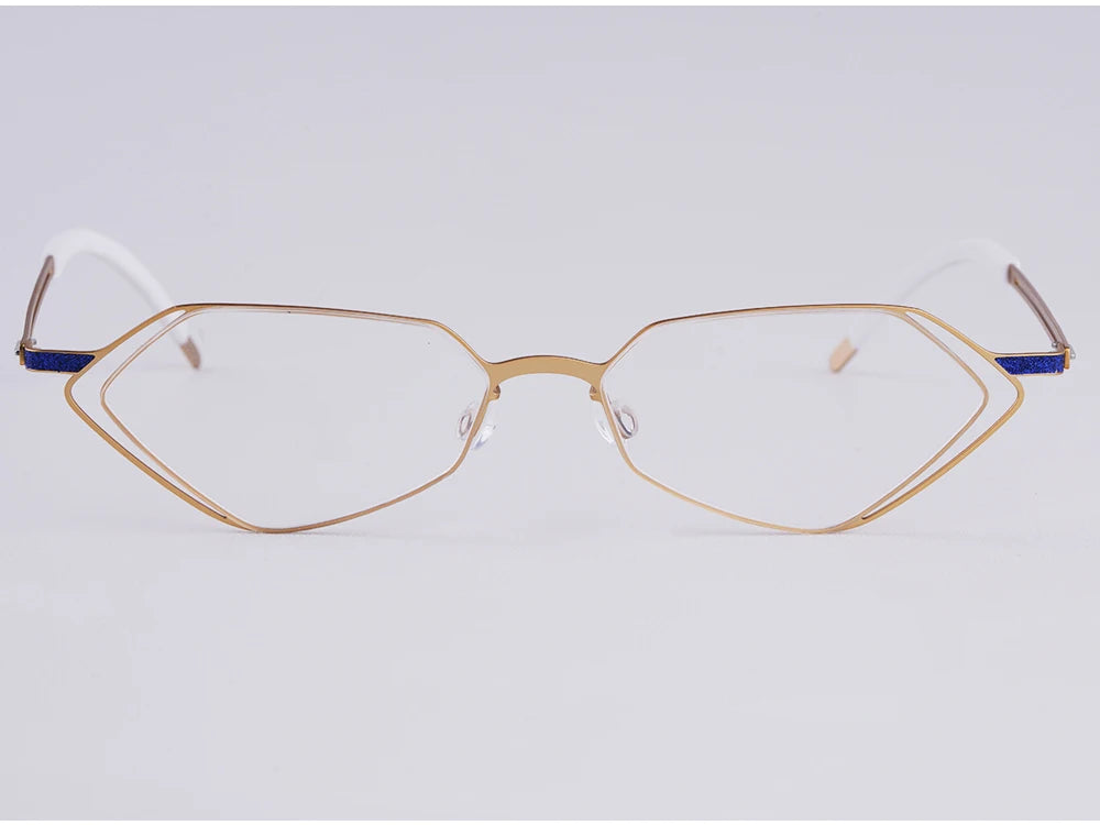 Diamond Shape Titanium Polygon Eyeglasses Frame