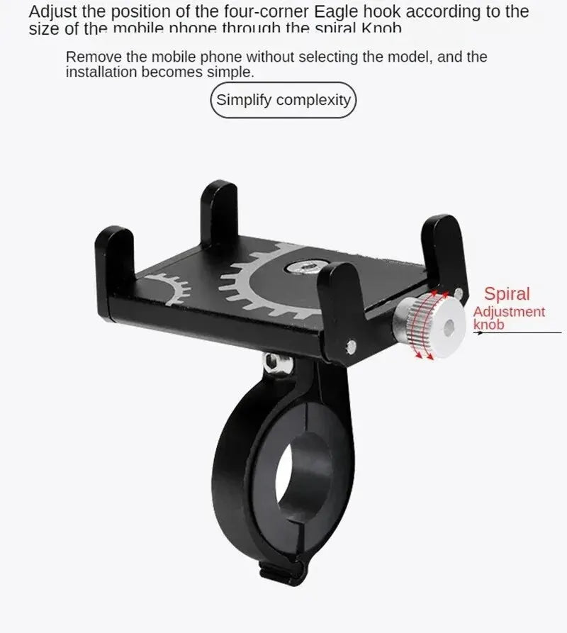Bicycle Phone Holder Mount Universal Mobile Cell Metal Riding MTB Motorcycle Stand Bracket Bike Moto Handlebar Antislip Clip
