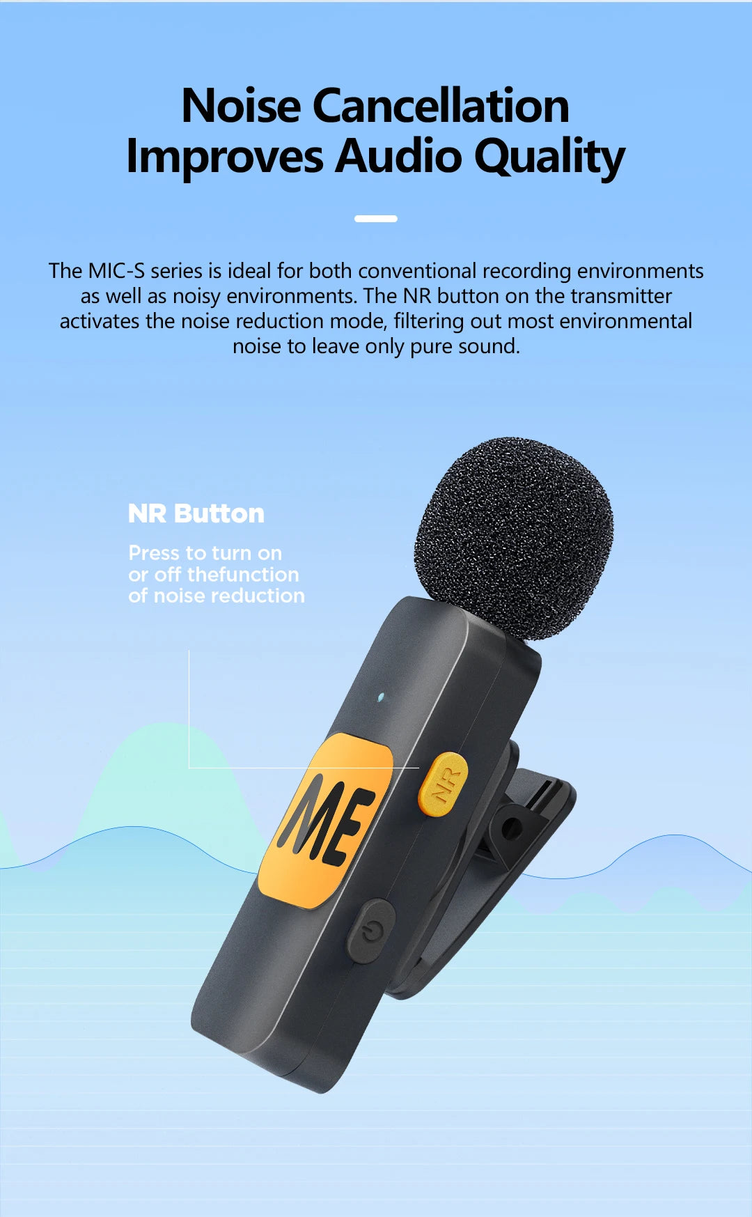 MIC-S Wireless Lavalier Lapel Microphone for iPhone iPad Android PC Laptop Computer Gaming Live Streaming Youtube Recording