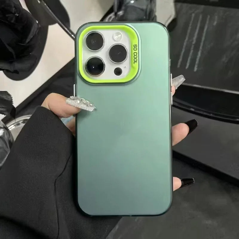 Luxury Matte Anti-drop Armour Phone Case for iPhone 17 16 15 14 Pro Max Air Lens protect Cover