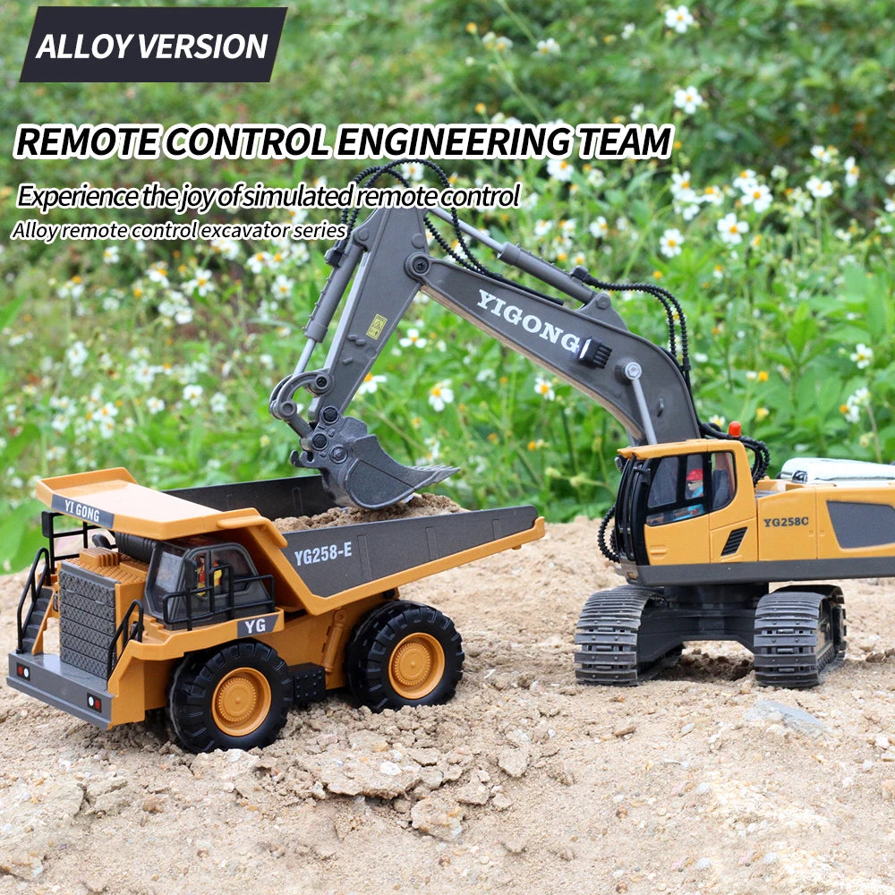 11CH RC Excavator 1:20 Remote Control Truck 2.4G RC Crawler Engineering Vehicle Excavator Truck Radio Control Toys Gifts