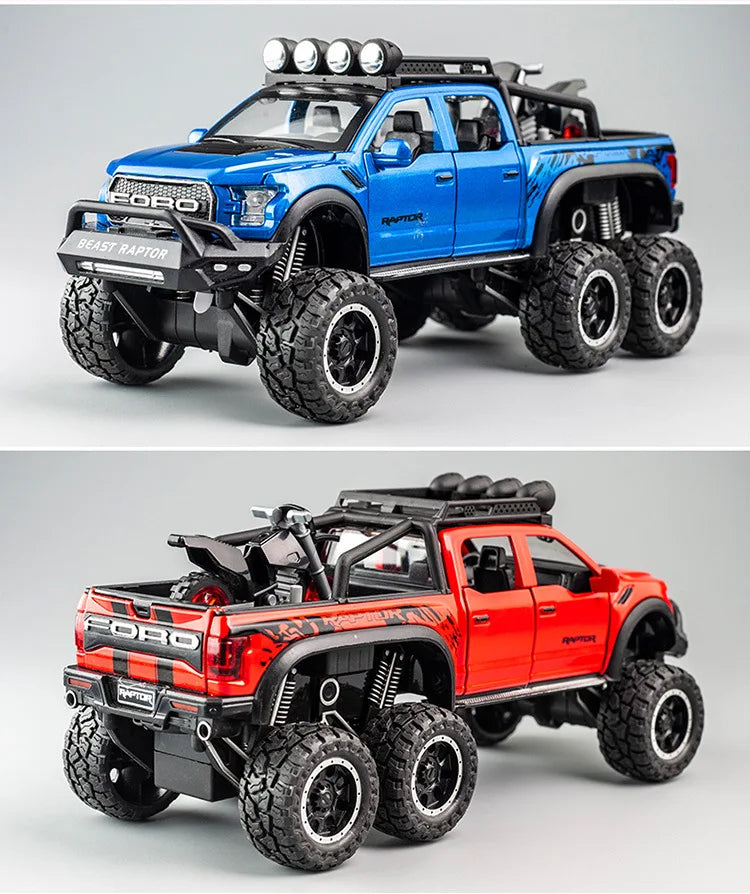 1:28 F150 Off Road Pickup Truck Alloy Diecast Model Car High Simulation Collections Home Trendy Toy Birthday Gift For Friend Boy