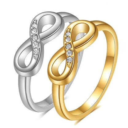 Stainless Steel Zircon Infinite Symbol Rings For Women Love Finger Ring