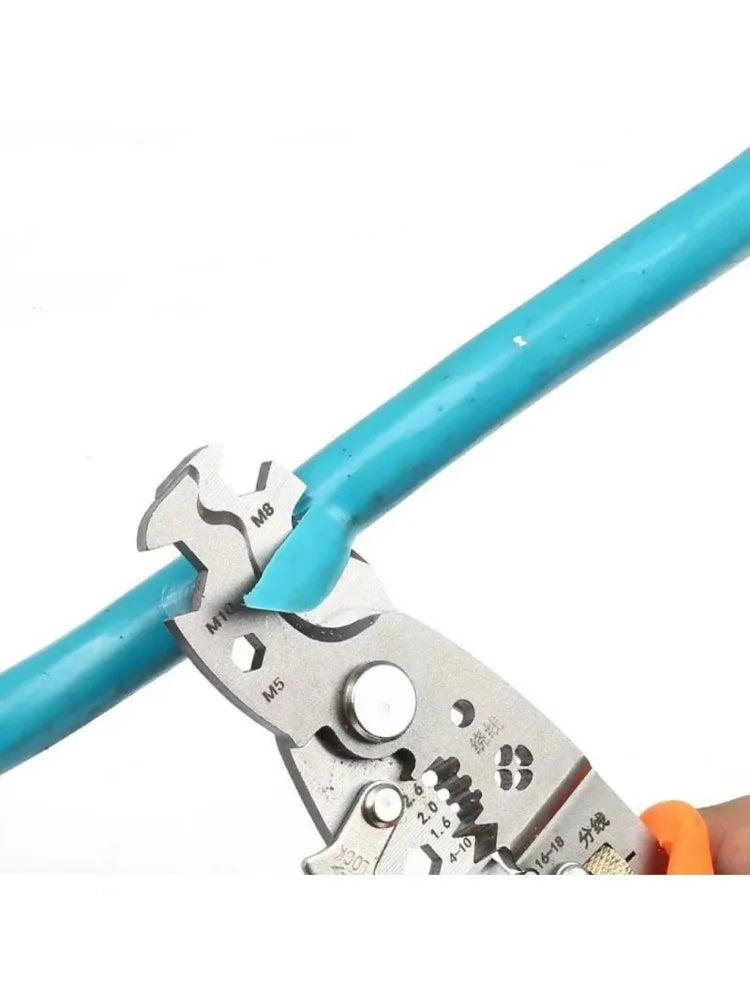 28 in 1 Multifunctional Wire Stripper Crimping Pliers Heavy Duty Stripping Pliers Cable Splitting Pulling Winding Cutting Peeler