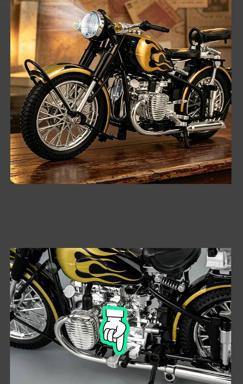1 10 Scale Alloy Changjiang 750 Motorcycle Model with Sound and Light