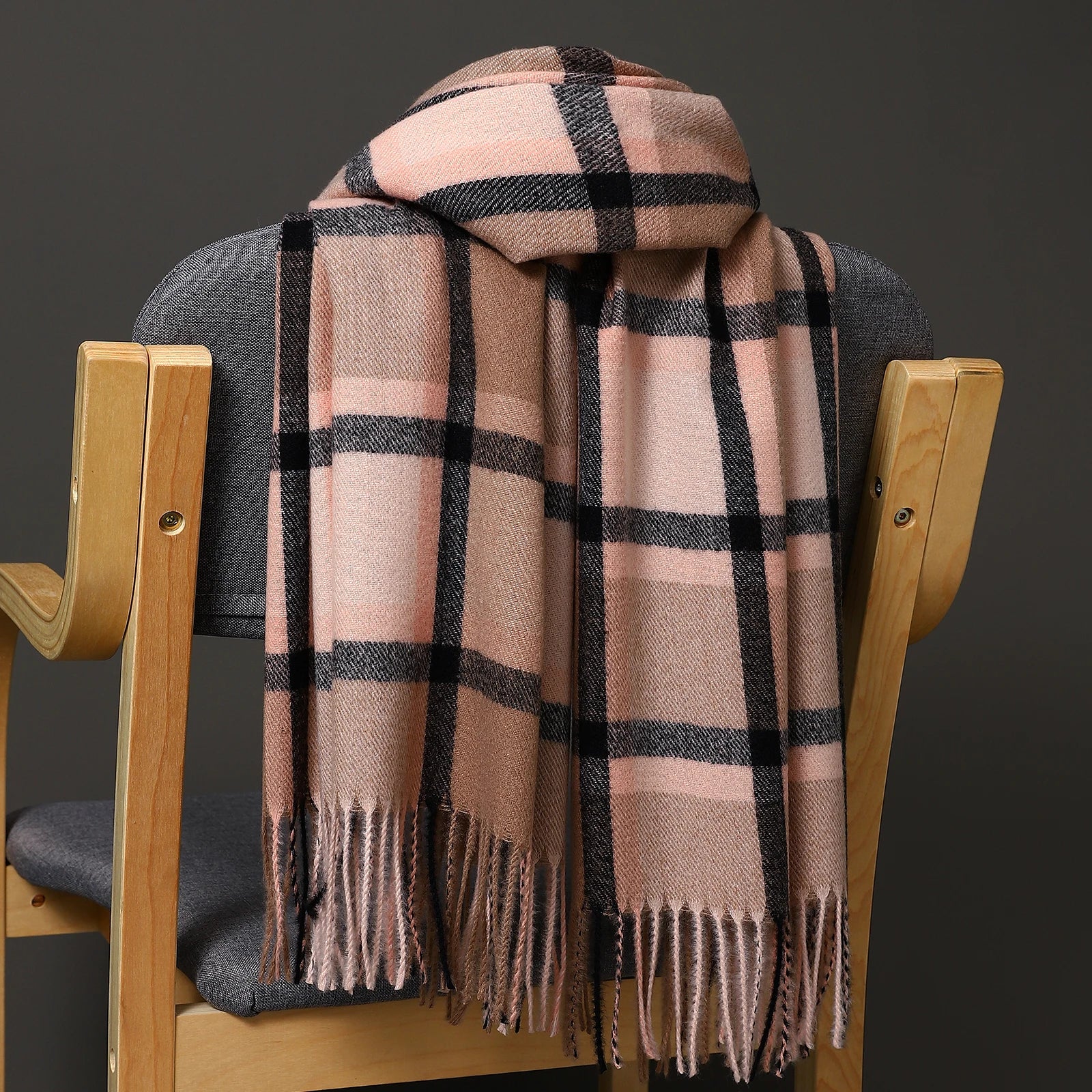 Autumn Winter Warm Cashmere Scarf Dot Pattern Long Tassels Women Thicken Wrap Shawl Lady muffler Wool Pashmina