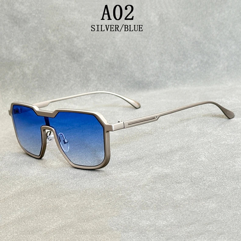 Square Steampunk Metal Sunglasses With UV400 Protection
