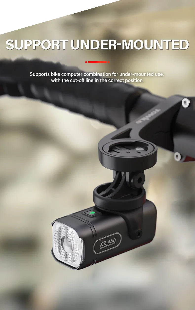 450LM Bike Light Commuting Mini Bicycle Lights LED Cycling Front Lamp IPX6 Compact Headlight Aluminum MTB Road Flashlight