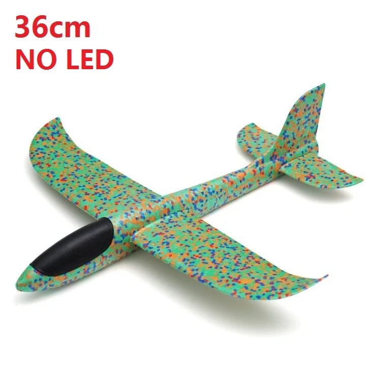 48cm LED DIY Kids Toys Hand Throw Flying Glider Planes Foam Aeroplane Model Party Bag Fillers Flying Glider Plane Toys Kids Game