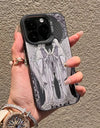Retro Matte Angel Cupid Phone Case for iPhone 15 14 15 Plus Shockproof Hard Cover
