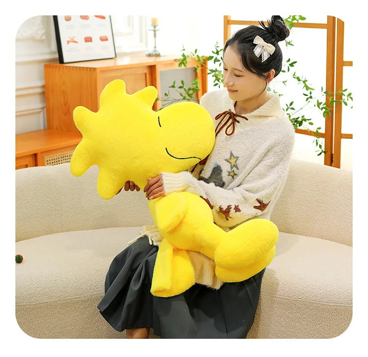 Cartoon Kawaii Snoopy and Woodstock Stuffed Doll Plush Toy Soft Cuddly Pillow Anime Kids Birthday Gift for Friends Wholesale