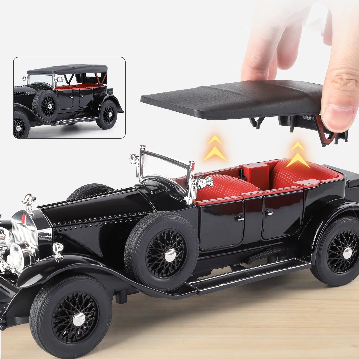 1:24 Rolls Royce Phantom I 1925 Luxury Classic Retro Sedan Alloy Diecast Model Car Home Trendy Toys Ornaments Birthday Present