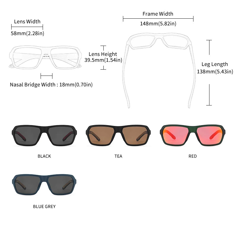 TR90 Polarized Photochromic UV400 Mirror Sports Fishing Driving Sunglasses for Men Women
