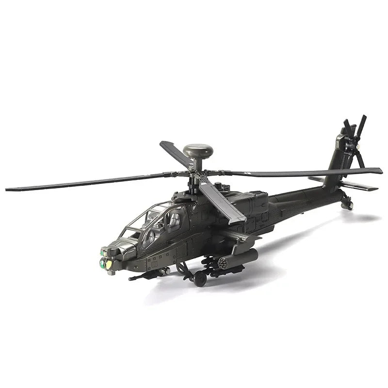 1 32 Scale Apache Black Hawk Armed Helicopter Diecast Alloy Model with Sound and Light