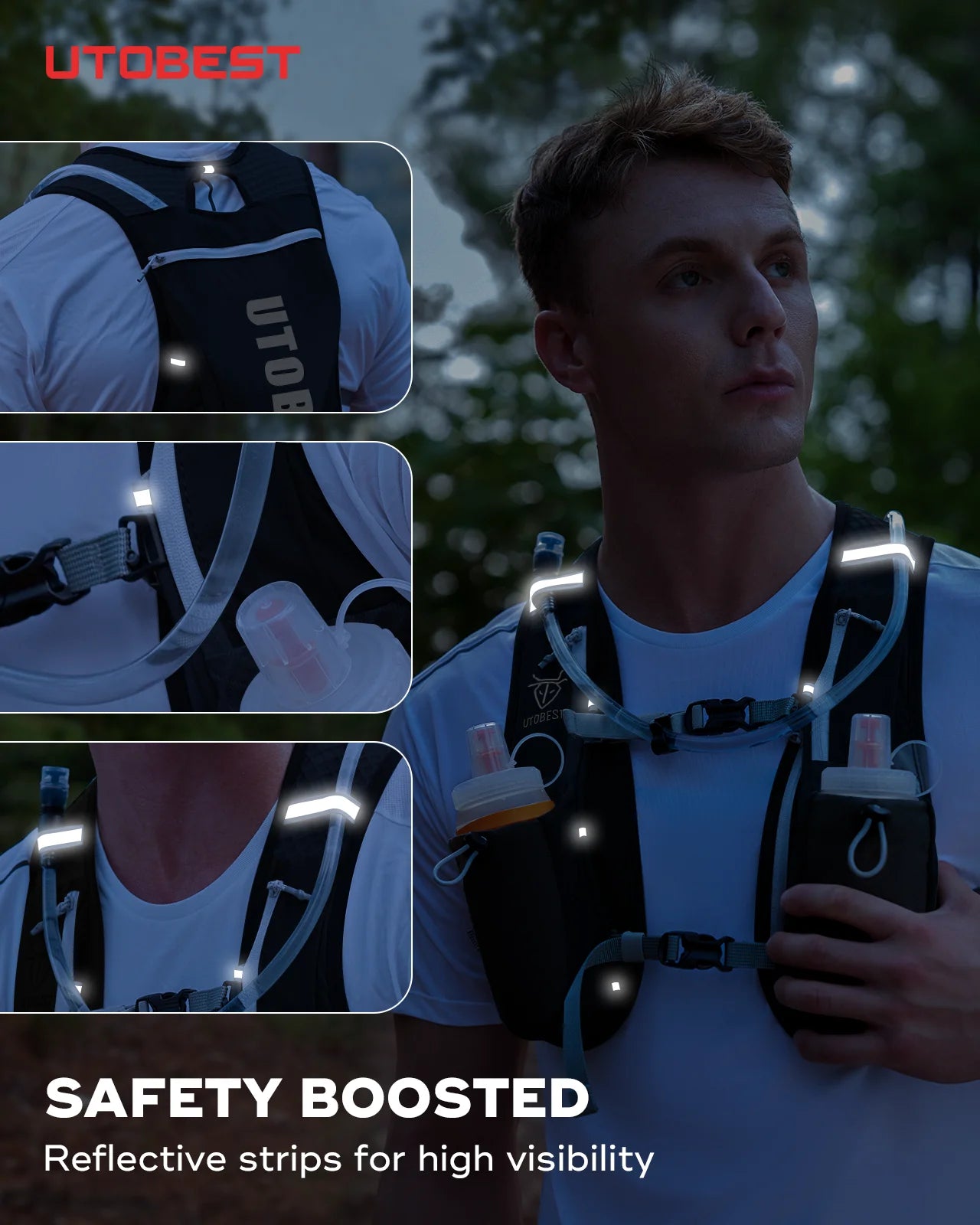 Trail Running Backpack 5L Ultra Lightweight Hydration Vest with 1.5L Water Bladder for Bicycle Marathon Hiking